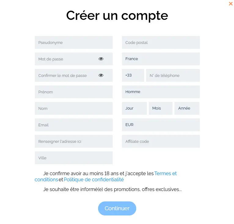 Processus d'inscription TombRiches Casino
