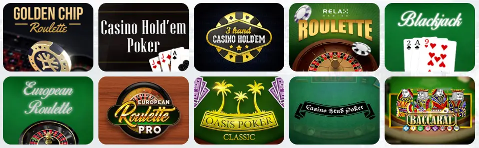 Jeux de table au TombRiches Casino